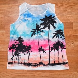 XL White Stag Sunset Beach Tank Top